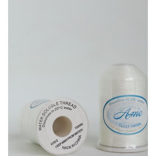 1000M Long Raw White Water Soluble Sewing Thread 20C Wash Away Quilting Basting THread Clothes DIY Handmade 40S/2