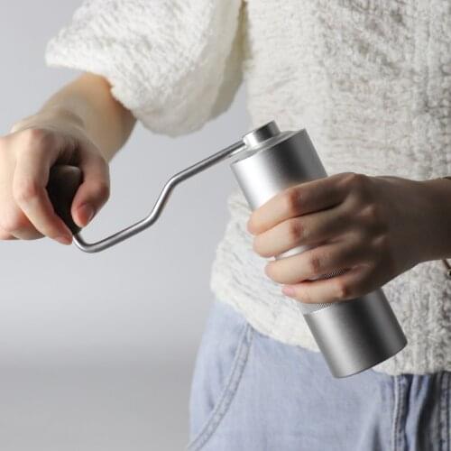 Portable Silver Coffee Grinder Mini Stainless Steel Hand Manual Handmade Coffee Bean Burr Grinders Mill Kitchen Tool Grinders