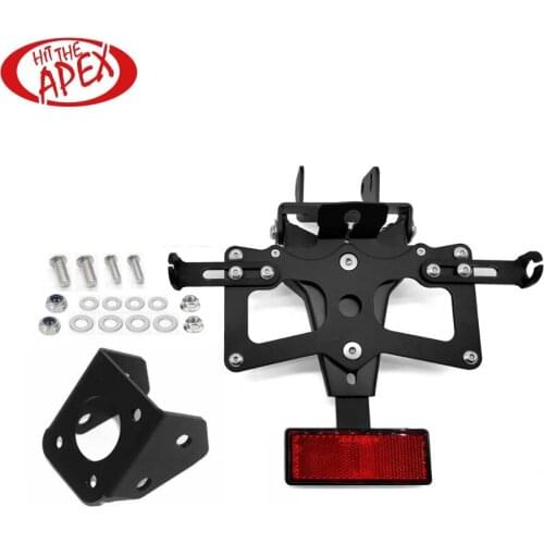 Adjustable Motorcycle License Plate Mount Bracket Folding Tail Brake Light Taillight Holder for Yamaha YZF R6 2008-2009-2016