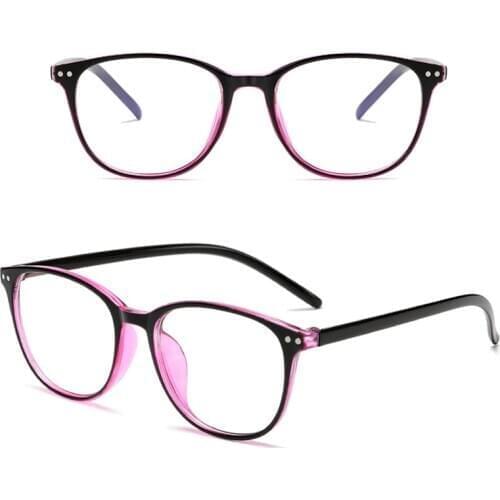 Vintage Retro Round Spectacles Frame Women Men Anti Blue Light Ray Blocking Eye Glasses Frames Clear Lens Eyewear Plastic Full