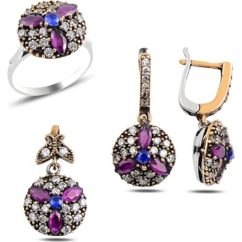 Silver 925 Sterling Zircon Cubic Zirconia Authentic Set