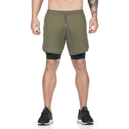 MenSports Shorts Multiple Pockets Convenient Quick Drying Flexible Waist Polyester Running Fitness Short Pants for Exercise