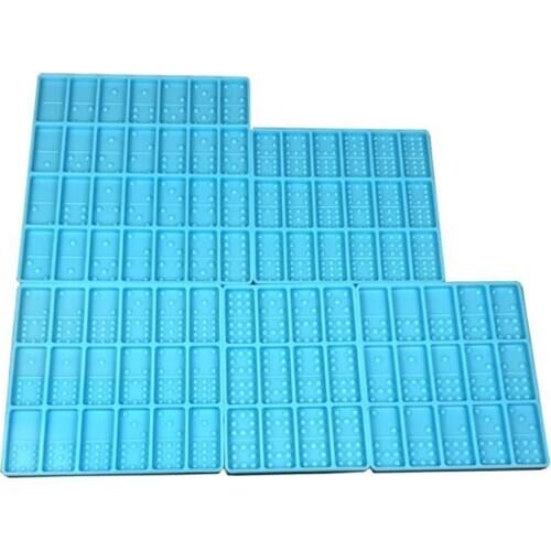 5Pcs/Set Crystal Epoxy DIY Craft Resin Game Mold Dominoes Casting Silicone Mould