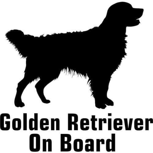 SZWL Golden Retriever on Board Sticker Auto Funny Car Stickers Creative Decals Motorcycles Accessories Vinyl,15cm*15cm