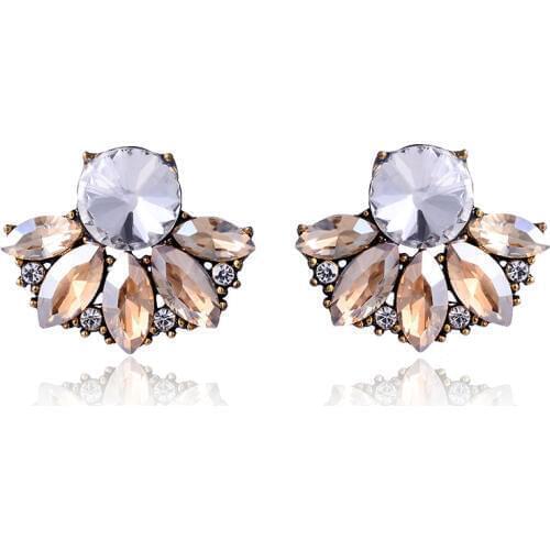 TODOX New Korean Personality Fashion Jewelry Earrings For Women Retro Geometric colorful Acrylic Crystal Female Elegant hot sale