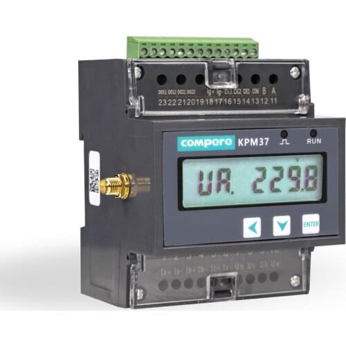 Three phase smart AC digital solar rail wifi power meter energy kwh KPM37 with LCD display
