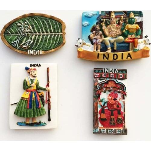 Ancient Indian Culture Tourist Souvenir Fridge Magnets Decoration Articles Handicraft Magnetic Refrigerator Collection Gifts