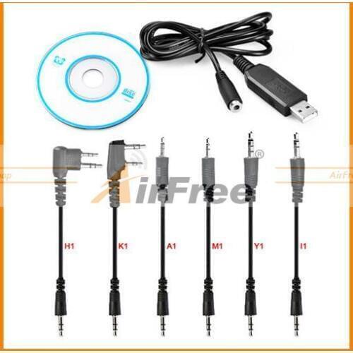 6 in 1 USB Program Programming Cable Adapter for Motorola ICOM BAOFENG PUXING KENWOOD YAESU Radio