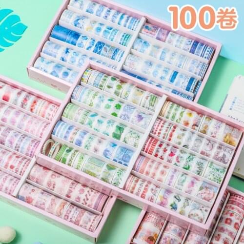 Washi Tape Wholesale Stickers Cute Lovely Stationery Gift 100 Rolls Washi Tape Cute Stationary Supplies School Supplies