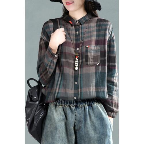 Блузки в клетку YoYiKamomo China At AliExpress