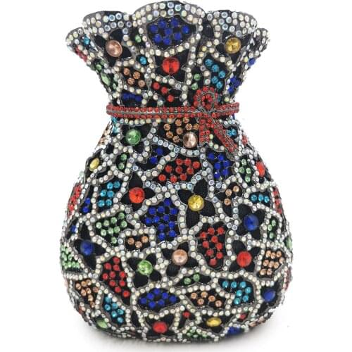 Green/Yellow/Red Womens Diamond Bag Multicolored Clutch Handbags Fashion Lady Crystal Evening Clutches Bags Prom Bags