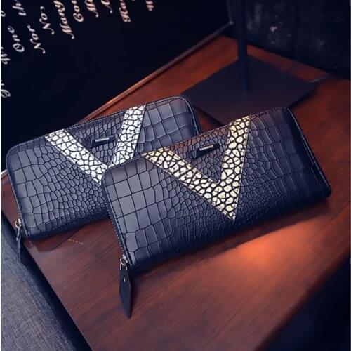 Women Wallet PU Leather Purse Female Long Wallet Gold Hollow Leaves Pouch Handbag For Women Coin Purse Card Holders Clutch