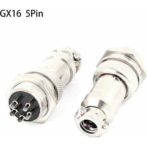 1set GX16 5P Aviation Plug 16mm 5Pin Male Plug Female jack Audio Wire Panel Connector kit Interface