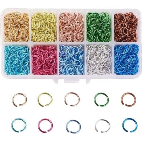 1340Pcs / Box of Aluminum Wire Open Jump Ring 10 Colors Closed But Not Welded Ring, Used for Chain Jewelry