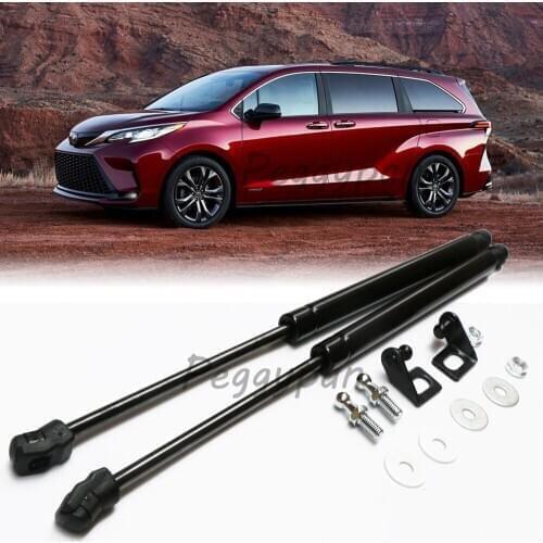 2Pcs Gas Charged Front Hood Bonnet Lift Supports Struts Springs Shocks Damper Props Fit For Toyota Sienna 2018