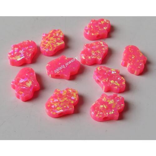 20pcs/lot OP42 8X10mm Hamsa Opal Dark Blue Opal Hamsa for Necklace Synthetic Hand Fire Opal for DIY Necklace & Bracelet Jewelry