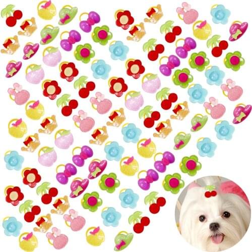 20pcs Dog Bows Cute Fashion Pet Dog Hair Bows Rubber Bands Dog Accessories Small Dog Cat Grooming Products Dog Hair Accessories