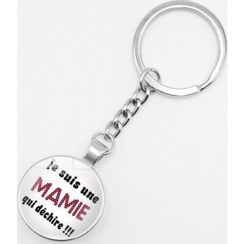 2019 / Best-selling Merci Maitresse Teachers Day Gift Glass Cabochon Tibetan Silver Keychain Graduation Souvenir Jewelry Gift