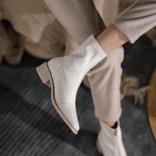 2021 Women Shoes Women Boots Winter Ankle Boots Zapatos De Mujer Womens Genuine Leather fur boots Stretch Boots