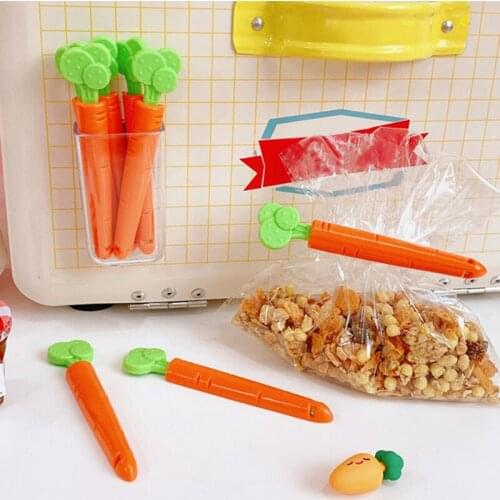 5Pcs Carrot Food Bag Sealing Clip Fresh-Keeping Clamp Sealer for Food and Snack Bags Kitchen