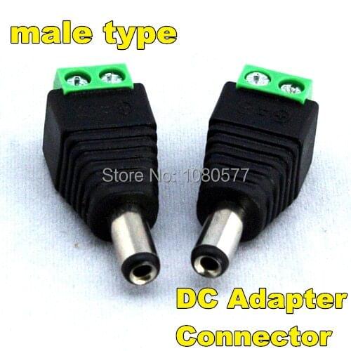 50pcs 2.1 x 5.5mm DC Power Male Plug Jack Adapter Connector Plug for CCTV single color LED Strip Light