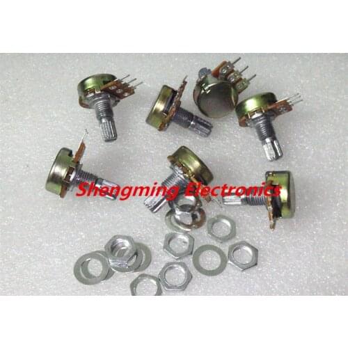 50pcs High Quality WH148 B100K Linear Potentiometer 15mm Shaft With Nuts And Washers 100k OHM