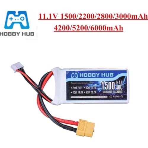 11.1V 1500mAh 2200mah 2800mAh 3000mAh 4200mAh 5200mAh Lipo Battery For RC aircraft toys helicopters Airplanes cars Boat 3s Lipo