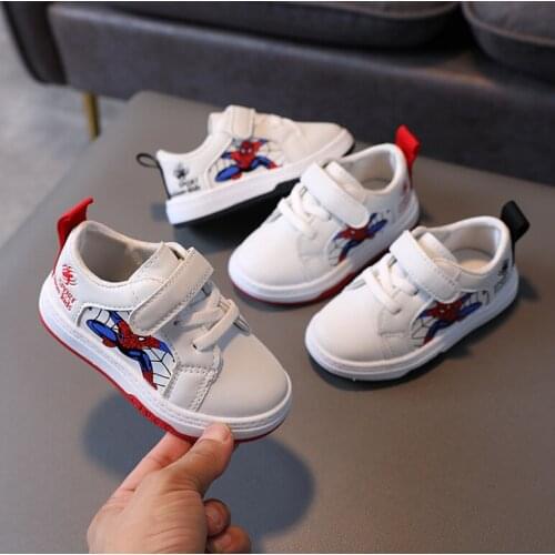 Disney spring autumn new baby SpiderMan shoes boys sneaker white shoes children girls bottom baby soft bottom casual shoes