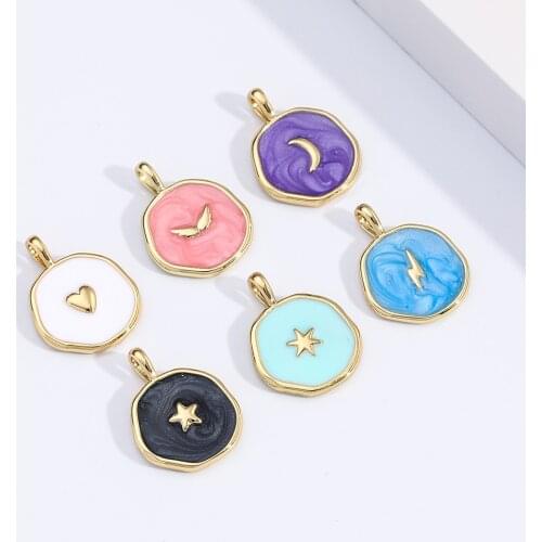 Moon Star Heart Designer Charms for Jewelry Making Supplies Bohemia Colorful Cute Pendant Charms Diy Earrings Necklace Bracelet