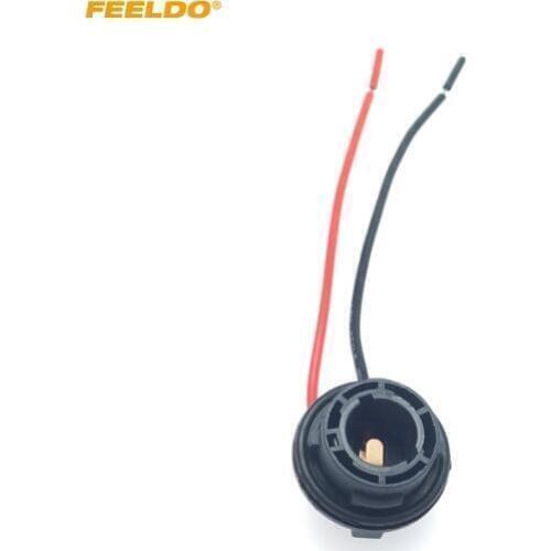 FEELDO 10Pcs Car Light Female BAU15S/7507/PY21W Connector Car Lamp Bulb Socket Cable Turn LED Bulb Wiring Harness