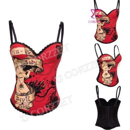 New Arrival Body Slimming Gothic Cotton Red Corset Steampunk Corpetes E Espartilhos Corselet Sexy Women Corsets And Bustiers Top