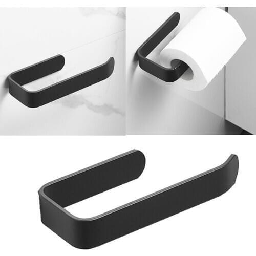 Creative Toilet Paper Holder Tissue Rack Wall Mounted Hanger Modern Holder Black Bathroom Paper Hook Roll Tissue Kitchen Ra A2T0