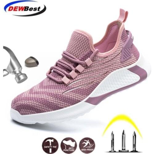 Dropshipping Indestructible Shoes Men and Women Work Safety Shoes with Steel Toe Cap Puncture-Proof Boots Breathable Sneakers