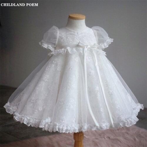 1st Birthday Party Baptism Baby Girls Dresses Lace Princess Party And Wedding Kids Dresses For Girl Children Girls Ball Gown