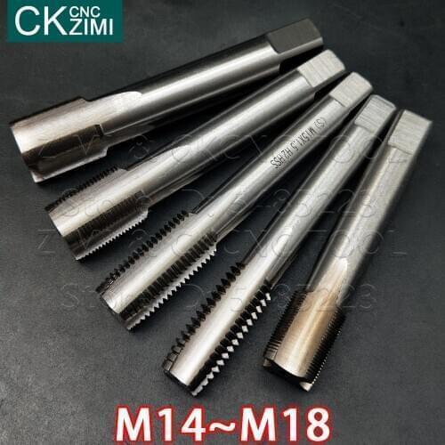 1PCS M14 M15 M16 M17 M18 HSS Tap Straight shank taps for standard machines Tapping Metric Plug Right hand Tap Drill Tools Tapper