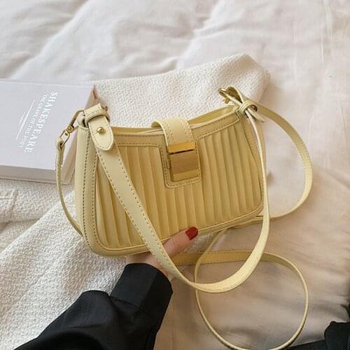 INS Fashion Simple Shoulder Bag 2021 New Pleated Commuter Elegant Underarm Bag