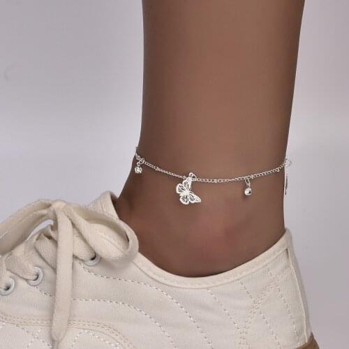 Fashion Butterfly Anklet Simple Insect Pendant Anklet Womens Beach Anklet Leisure Travel Party Jewelry Birthday Gift