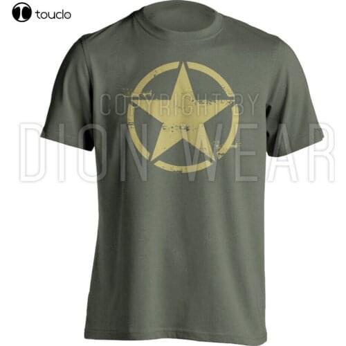 New Army Star Distressed Military Wwii MenS T-Shirt Tee Shirt S-5Xl