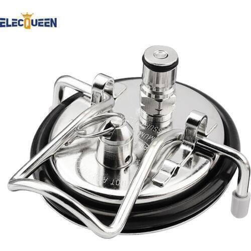 Stainless Steel Cornelius Style Carbonation lid with stianless steel Pressure Relief Valve Home Brew Ball Lock KEG LID beer