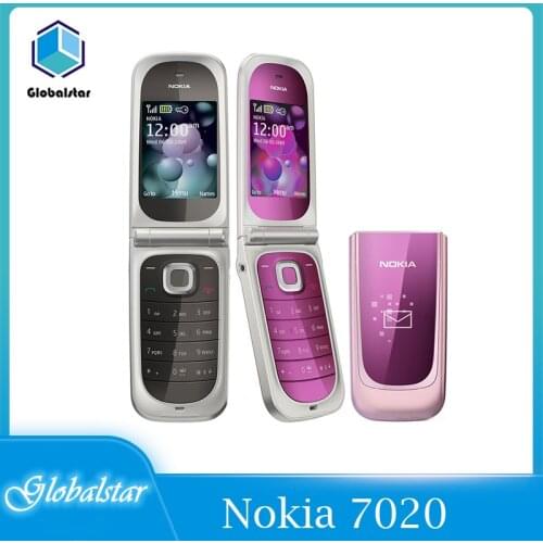 Nokia 7020 Refurbished Original Unlocked 7020 Flip 2.0' GSM phone 2G Bluetooth FM phone with one year warranty free shipping