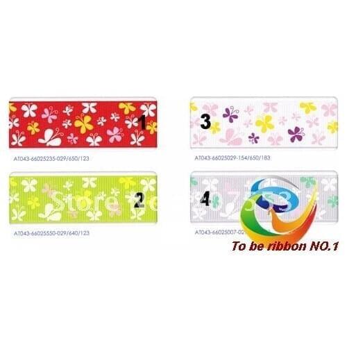 Brand New 1"(25mm) Baby Printed Grosgrain Ribbon Roll~Butterfly Printing Craft~Animal Printed Hairbows WY-265-3 Free Shipping