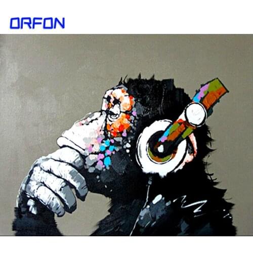 Orfon Abstract Monkey DIY Painting By Numbers Home Wall Art Picture Paint By Numbers Calligraphy Painting 40x50cm Artwork
