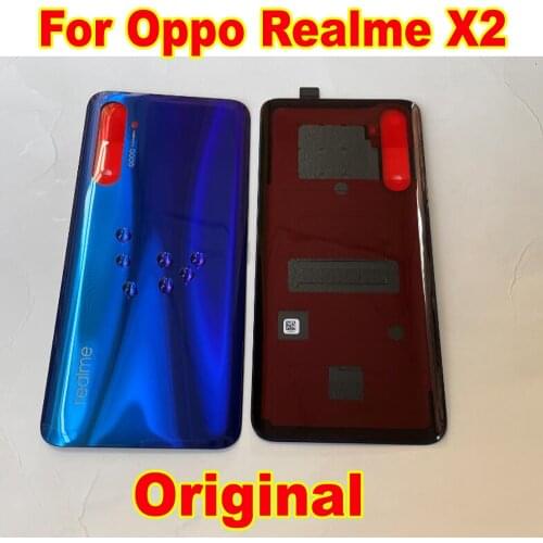 100% Original New Back Battery Cover Housing Door Rear Case For Oppo Realme X2 6.4inch Phone Lid Shell with Adhesive tape