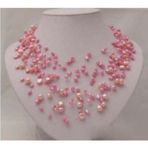 Genuine Pink Red Pearl Silver Clasp Necklace & Gift