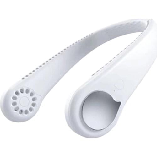 Portable Small Neck Fan Without Blade With Adjustable Angle Horizontal Fiber Design Home Outdoor Supplies