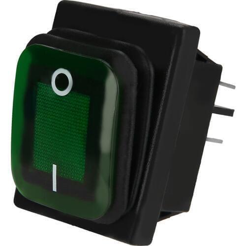 Durable 4Pin ON/OFF SPST Green LED Rocker Toggle Switch 16A 250V AC Waterproof Car Boat Toggle Switches