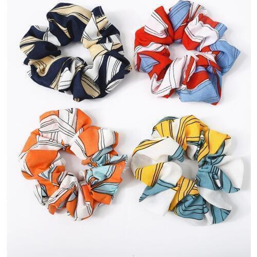 Korea Hair Rabbit Ear Bud Circle Pearl Fashion Children Cloth Rope headdress Flower Rubber Bands Small Adorn Article Girls