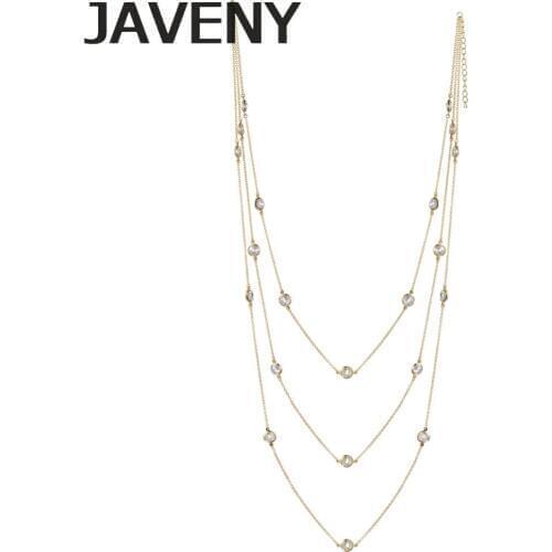 925 Sterling Silver 3A Grade Round Faceted CZ Cubic Zirconia Wedding Long Chain Station Necklaces 6pcs Lot Wholesale