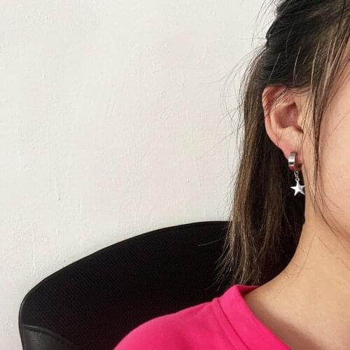 Star earrings stainless steel cute European and American trend fashion men and women jewelry gifts for girlfriend