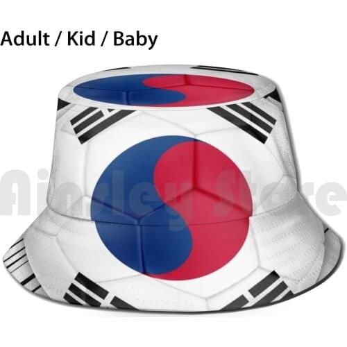 South Korea Football Flag Sun Hat Foldable UV Protection South Korea Korean National Flag Competition Football Soccer